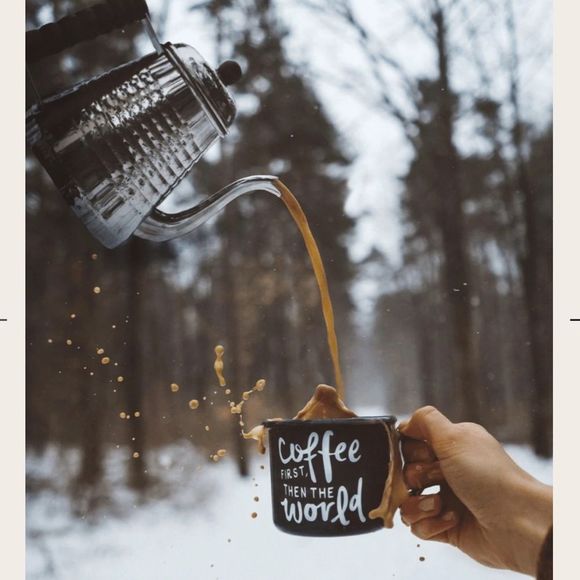 🔥Mix&Match 2/$40🔥 Wondery Grizzly Cub “Coffee first then the world” Enamel Mug - Picture 2 of 3